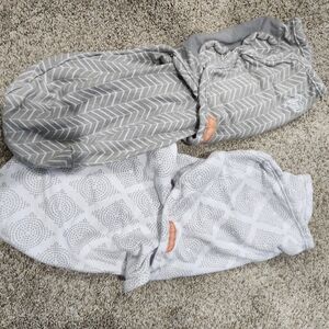 Gray and White Baby Swaddle Set